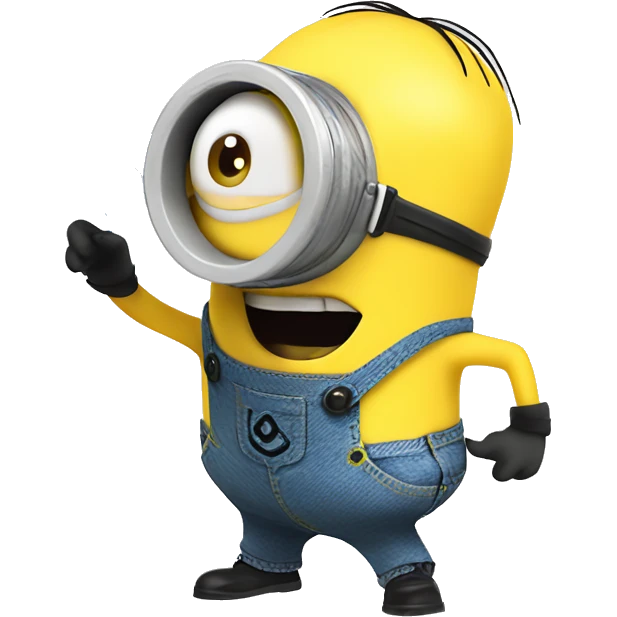 minion spraying silly string holding silly string making a big silly mess emoji
