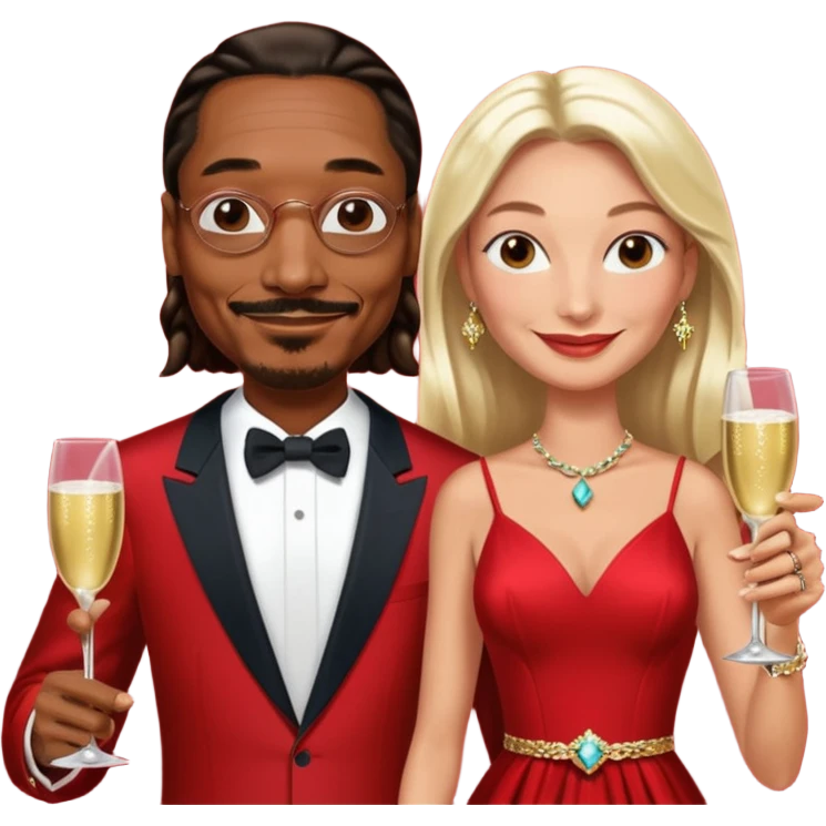  snoop dogg and elon musk in red dress emoji