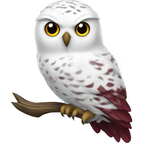 Snowy Owl with maroon Scroll emoji