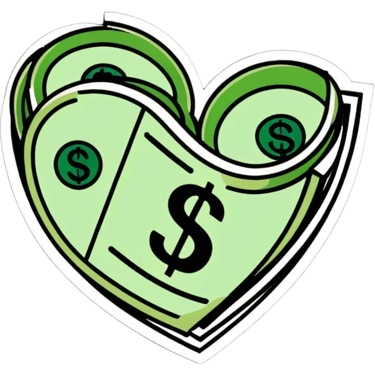 Money with heart symbols emoji