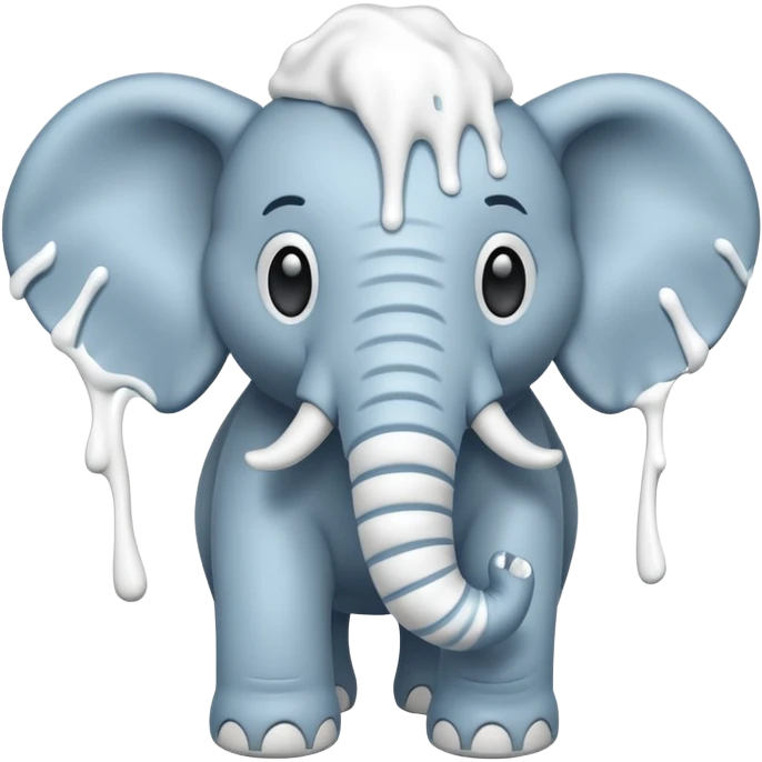 elephant with  toothpaste emoji