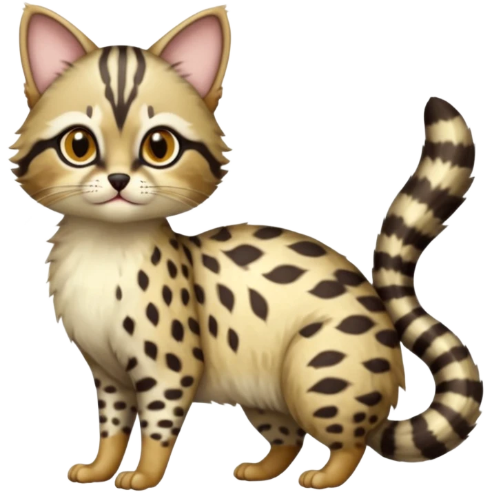 Civet-Genet-Numbat-Persian-cat-Ocicat-hybrid-fusion, full body emoji