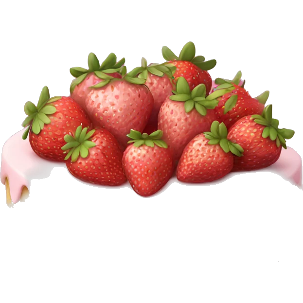 Pink strawberries and cream birthday cake  emoji