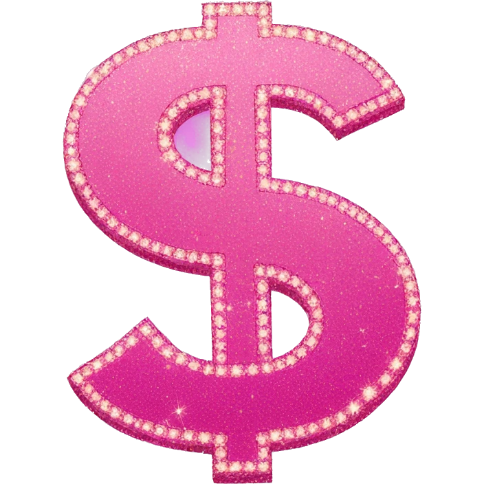 Sparkly pink dollar sign emoji