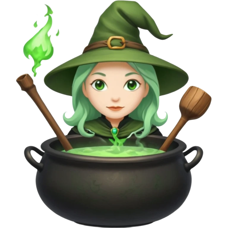 green witch cooking potion emoji