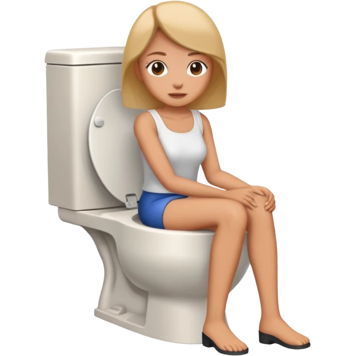 Women sitting in toilet emoji