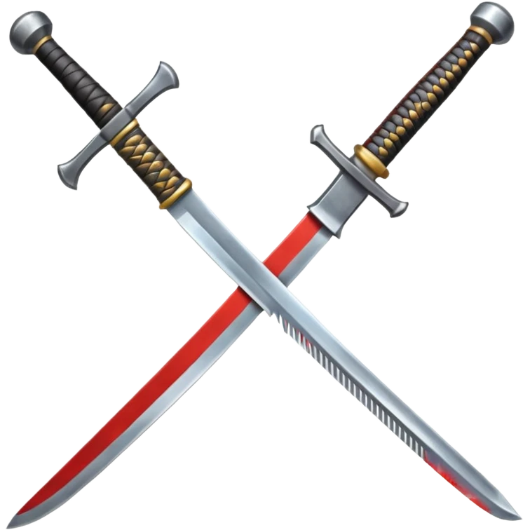A samurai sword and an anvil emoji