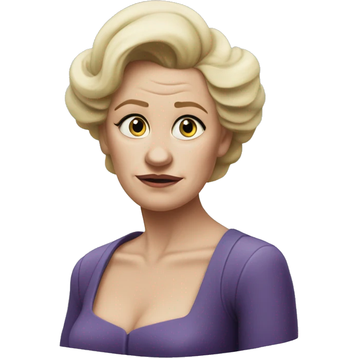 photorealistic Ursula von der Leyenl sad emoji