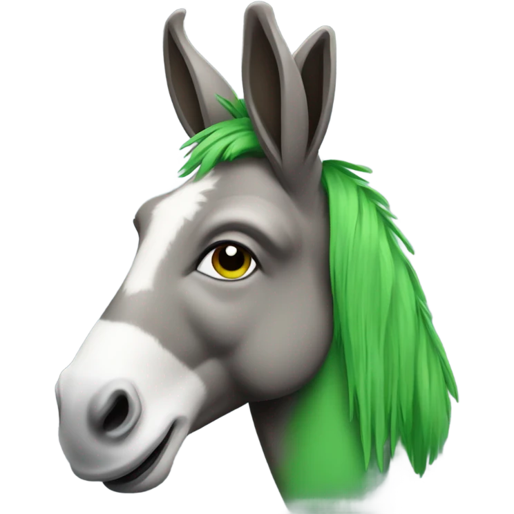 Donkey with green head  emoji