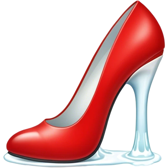 a full red heel with a white liquid inside heel emoji
