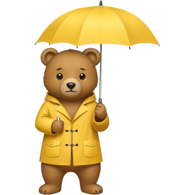 Bear with umbrella, wearing rain coat emoji