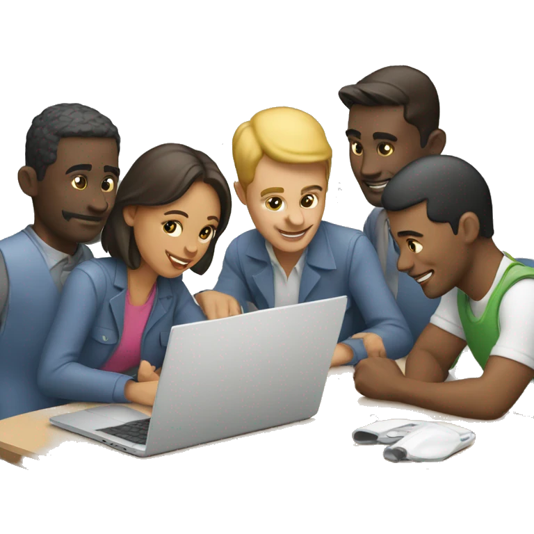 people working on laptops together emoji