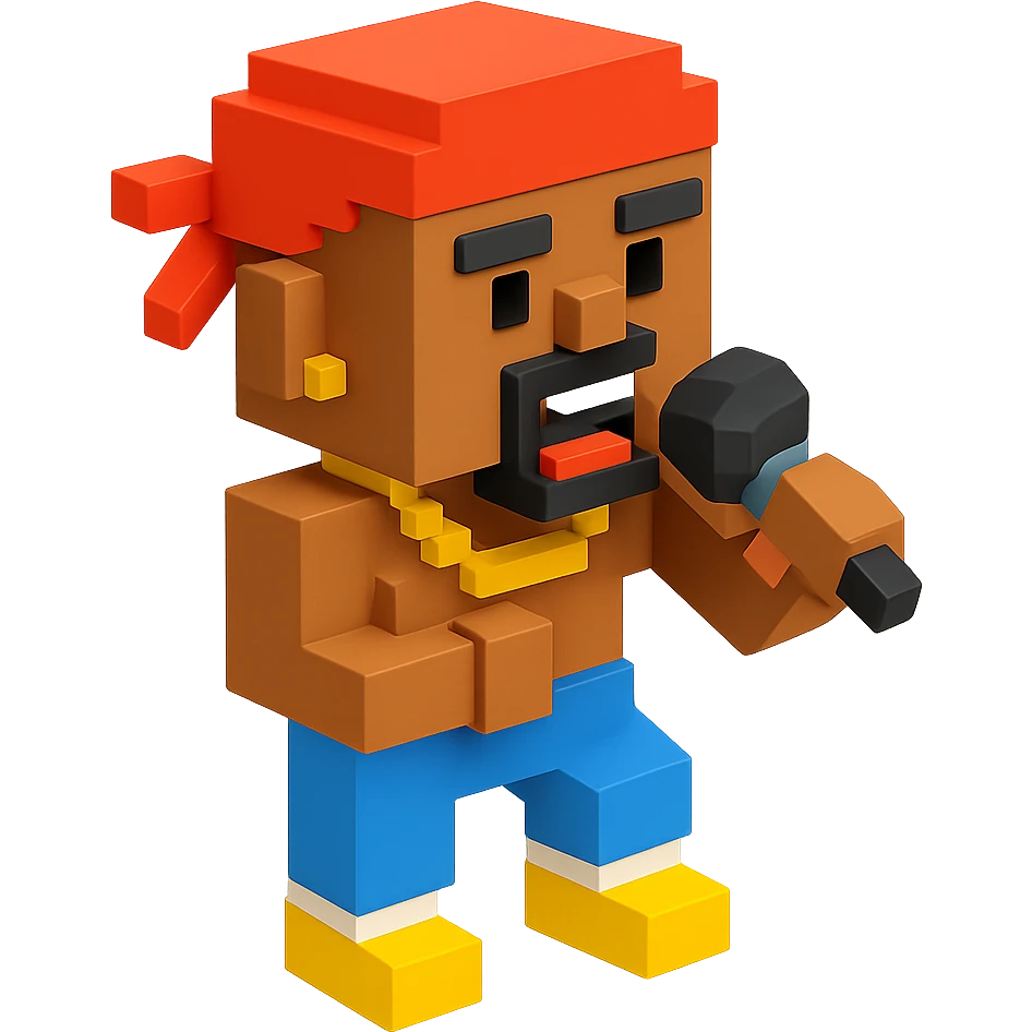 2Pac rapper with microphone emoji
