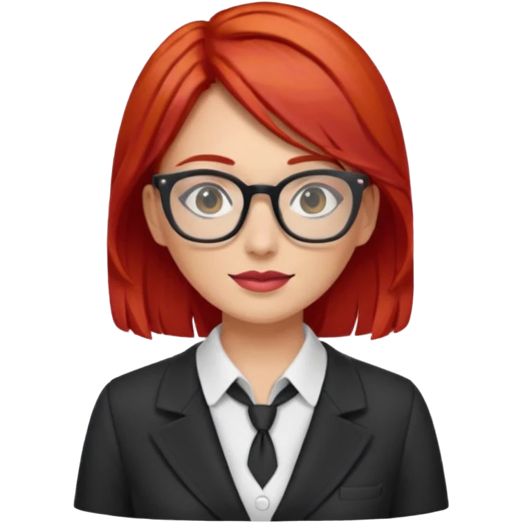 tailor woman with red hair and glasses emoji