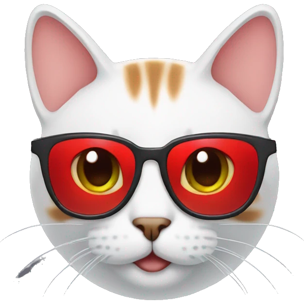 Cat with red glasses emoji
