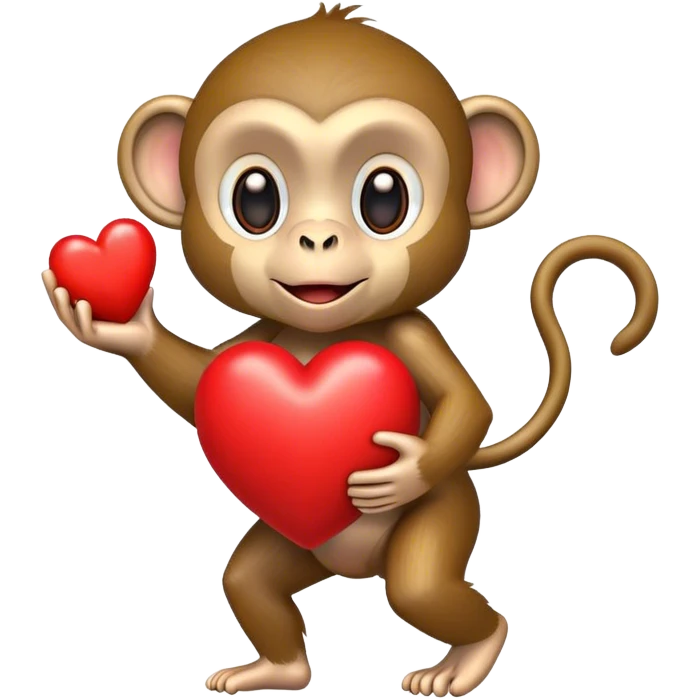 monkey carry heart emoji