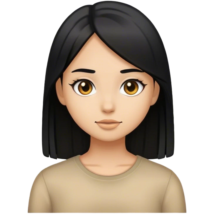 Light tan girl with black straight hair emoji