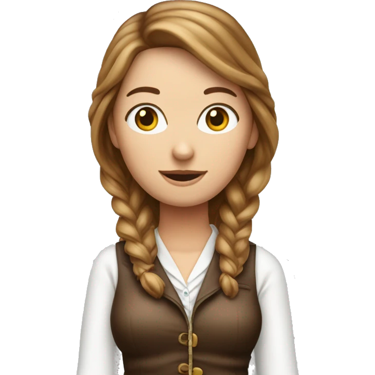 Frau mit braunen Haaren und Hello Kitty Schal  emoji