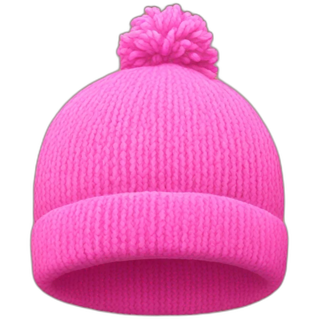 Pink beanie off head emoji