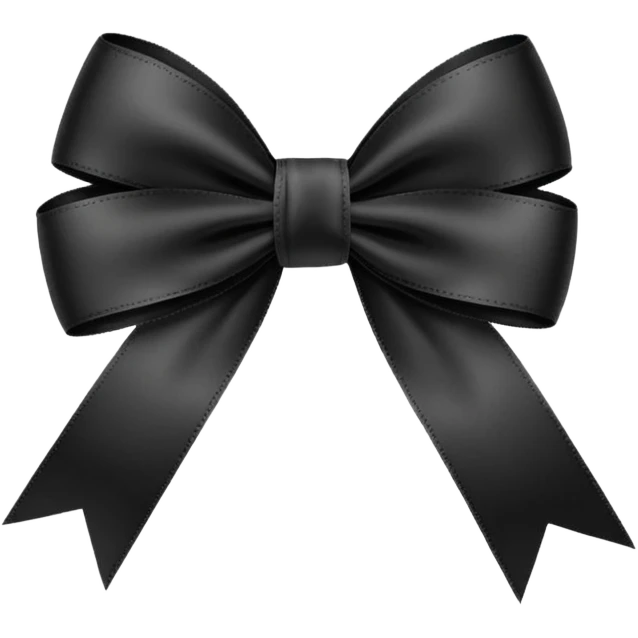 black THIN ribbon bow emoji
