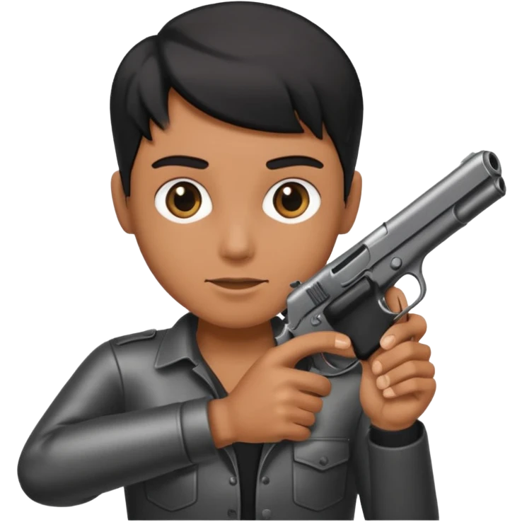 Holding gun emoji