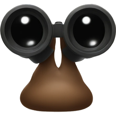 turd holding binoculars emoji
