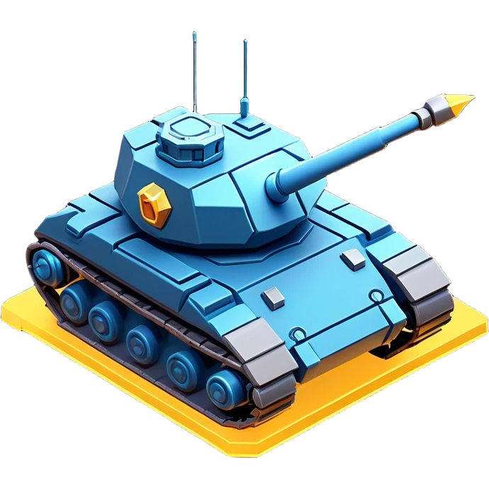 Clash of Clans aesthetic: Cinematic Playful 3D Isometric Space Tank Emoji, rendered in a 3D vector-style similar to standard emojis with minimal shading and bold, simplified shapes. A compact, distinct form with signature details, softly glowing with a futuristic sci-fi warfare charm. Simplified yet unmistakably iconic, highly detailed and consistent, glowing with a soft radiance and high shine. Stylized with a touch of high-tech brilliance and a soft glowing outline, capturing the essence of a beloved gaming relic with a friendly, playful manner! emoji