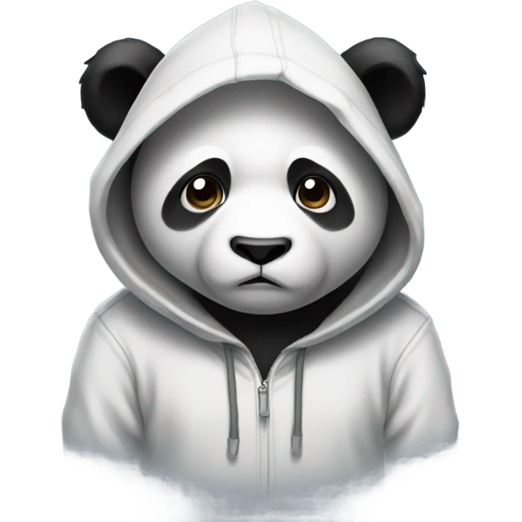 sad panda wearing a hoodie emoji