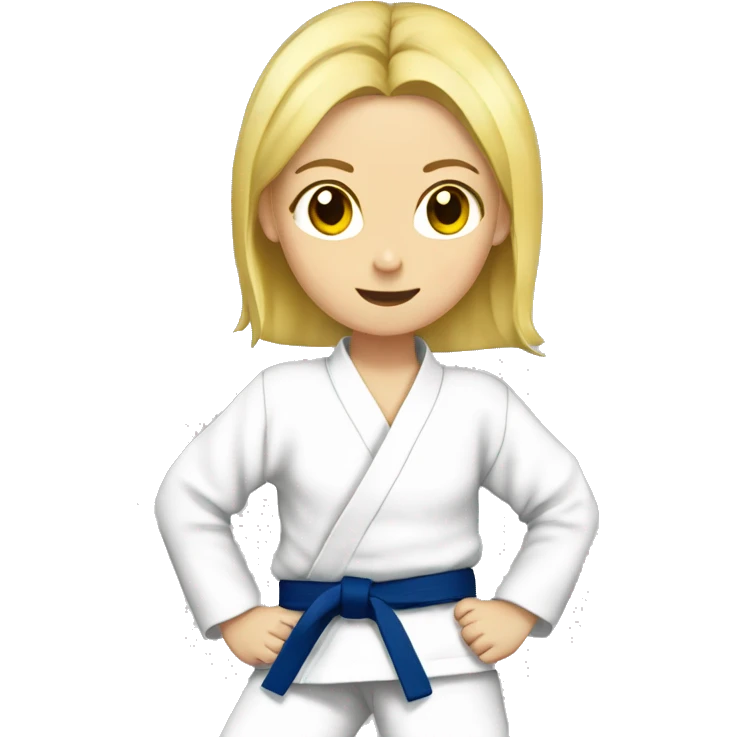 judoka-girl-blond luchando con otra judoka emoji