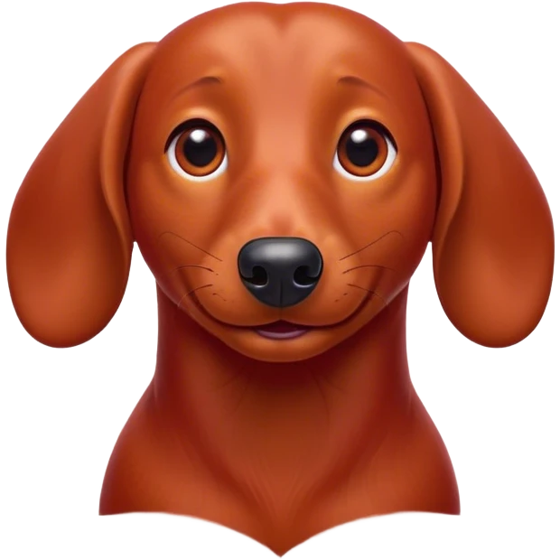 Cinematic Comical Red Dachshund Portrait Emoji, Head tilted dramatically with an exaggeratedly amused expression, featuring a sleek red coat with a vibrant sheen, wide, expressive brown eyes filled with playful disbelief, Simplified yet hilariously expressive features, highly detailed, glowing with a slightly sassy glow, high shine, dramatic yet playful, stylized with an air of cheeky humor, bright and endearing, soft glowing outline, capturing the essence of a spirited and over-the-top companion, so meme-worthy it feels like it could side-eye its way into internet fame instantly! emoji