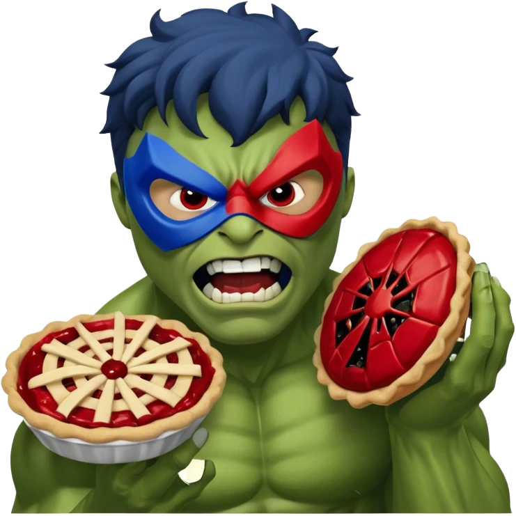 Homem aranha levando torta na cara de Hulk emoji