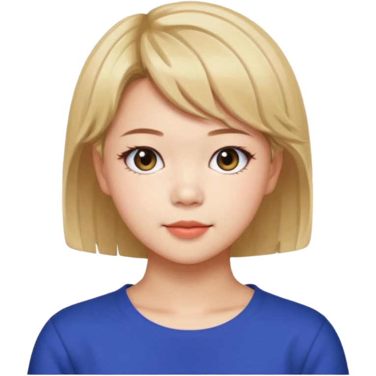 Jeongyeon de TWICE portrait emoji, short hair, friendly expression emoji