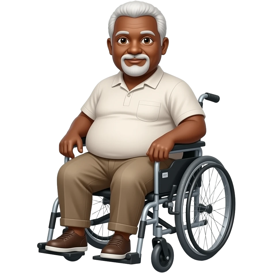 older frail fat black man in  wheel chair emoji