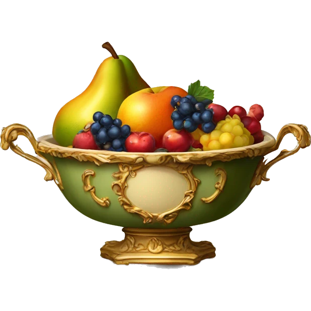 vintage rococo bowl of fruit emoji