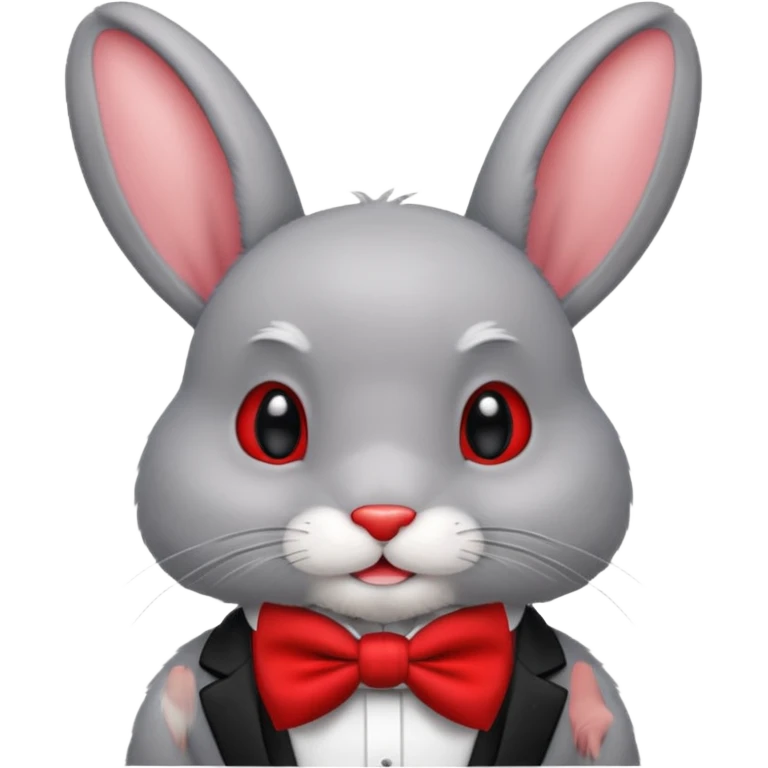 grey bunny with bowtie emoji