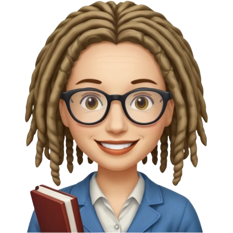 Dreadlocked librarian lady emoji