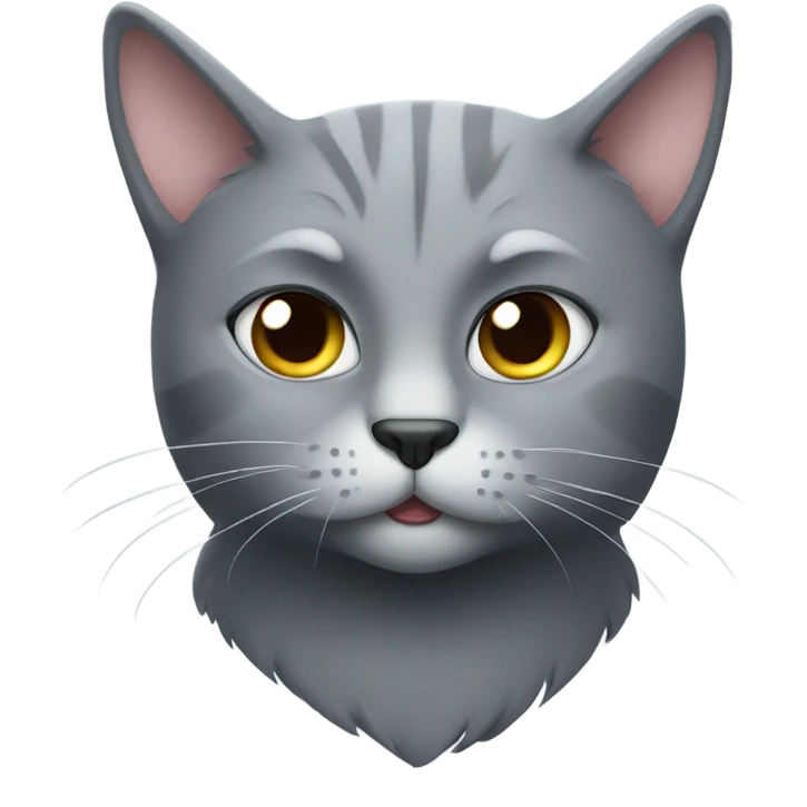 Jealous grey cat emoji
