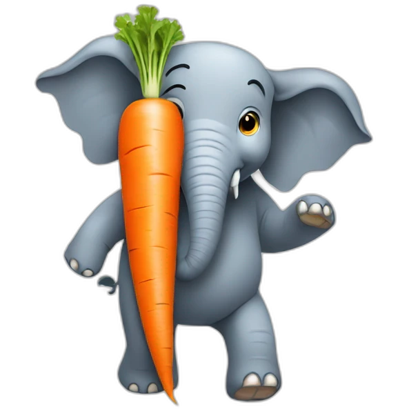 elephant shaking a carrot emoji