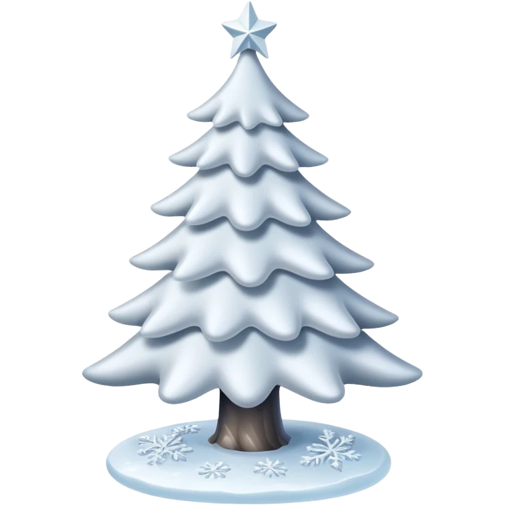 White christmas tree with cold theme emoji