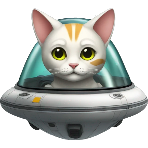 funny hovercat on alien ship emoji
