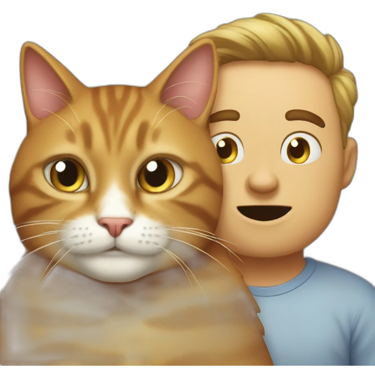 The cat and stupid guy ostracized emoji