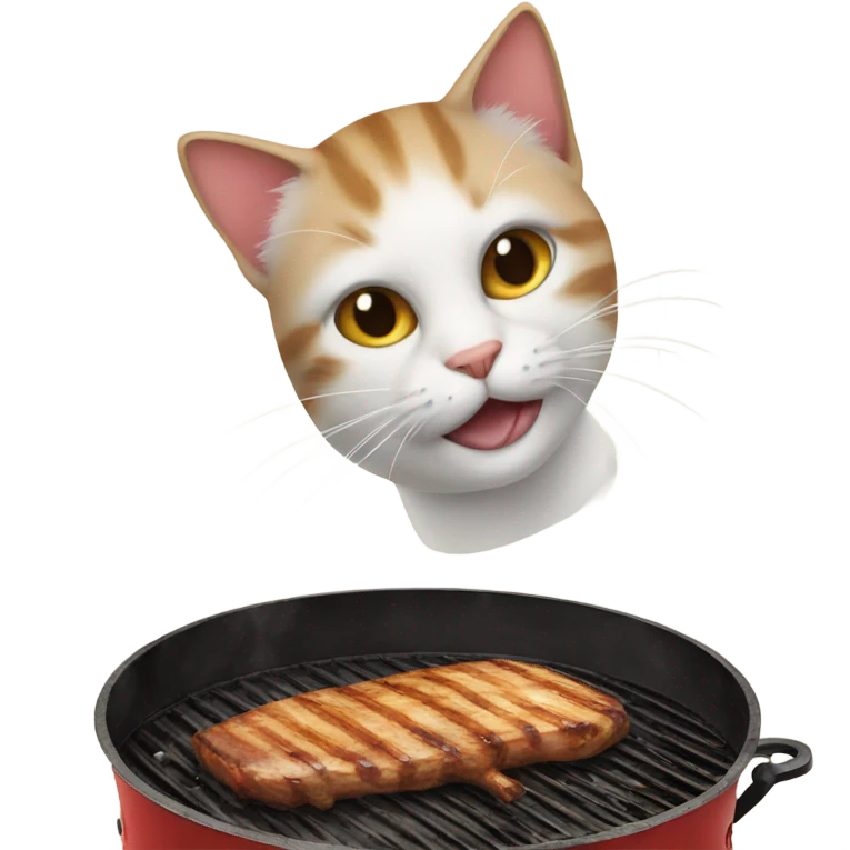 cat on bbq emoji