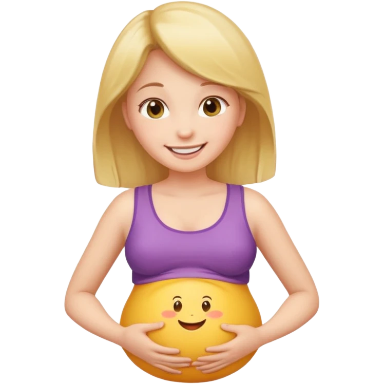 Girl with inflating belly emoji