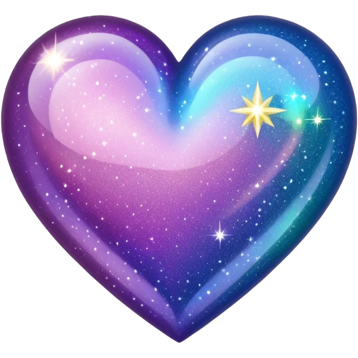 glitter heart with stardust sparkles emoji