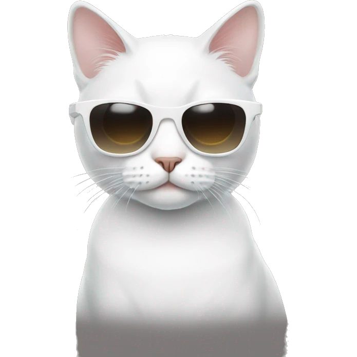 White Cat with sunglasses emoji