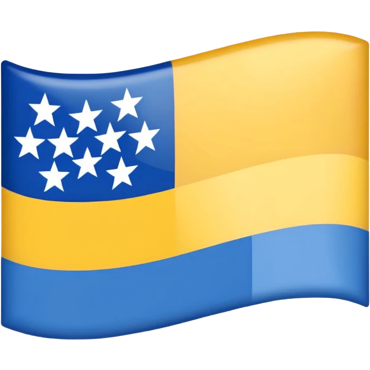 A flag with 3 colors bleu on top white in midlle and yellow down emoji
