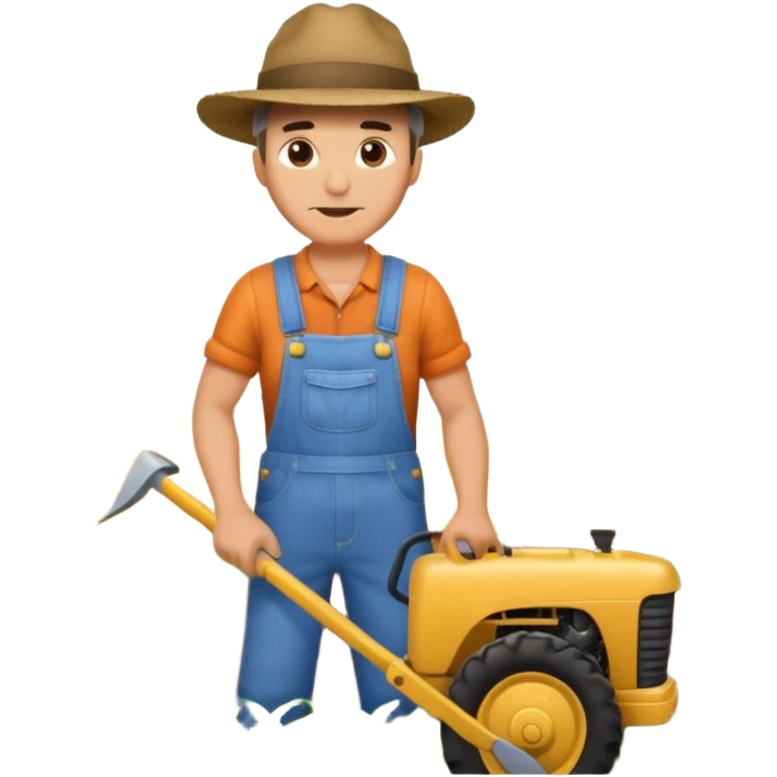 man plowing a field emoji