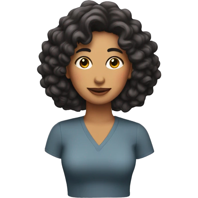 Mujer con pelo rizado morena emoji