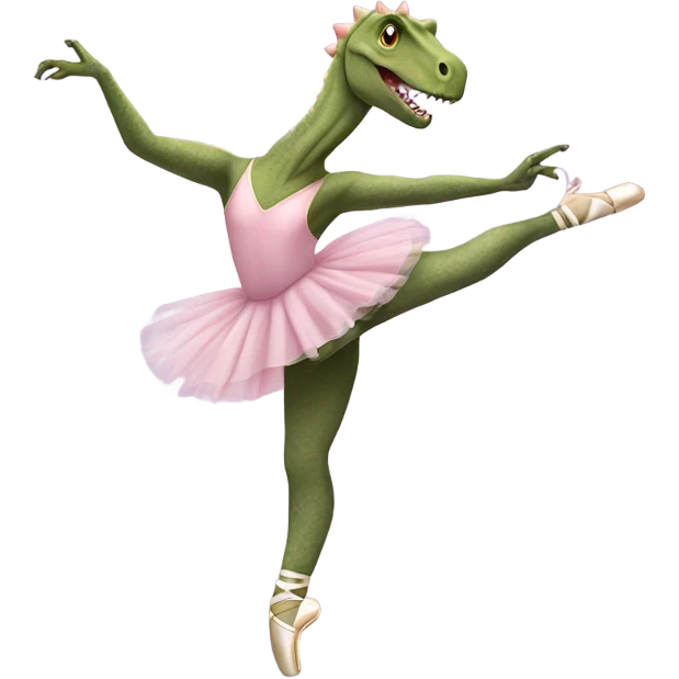 dinosaur doing ballet in pointe shoes emoji