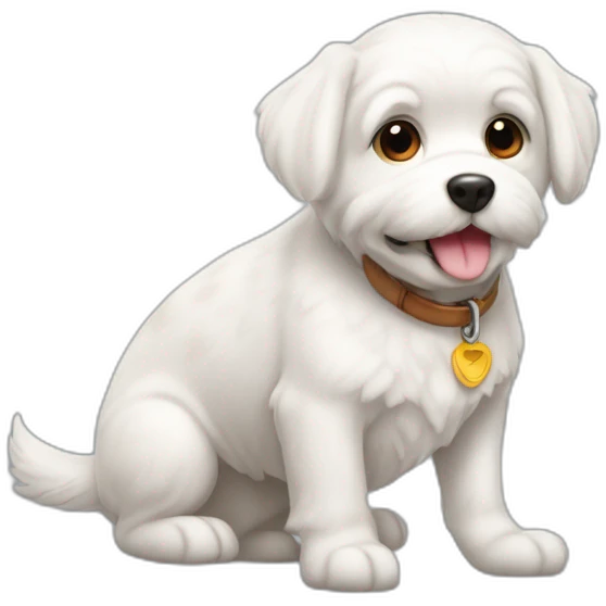 perro maltés blanco emoji